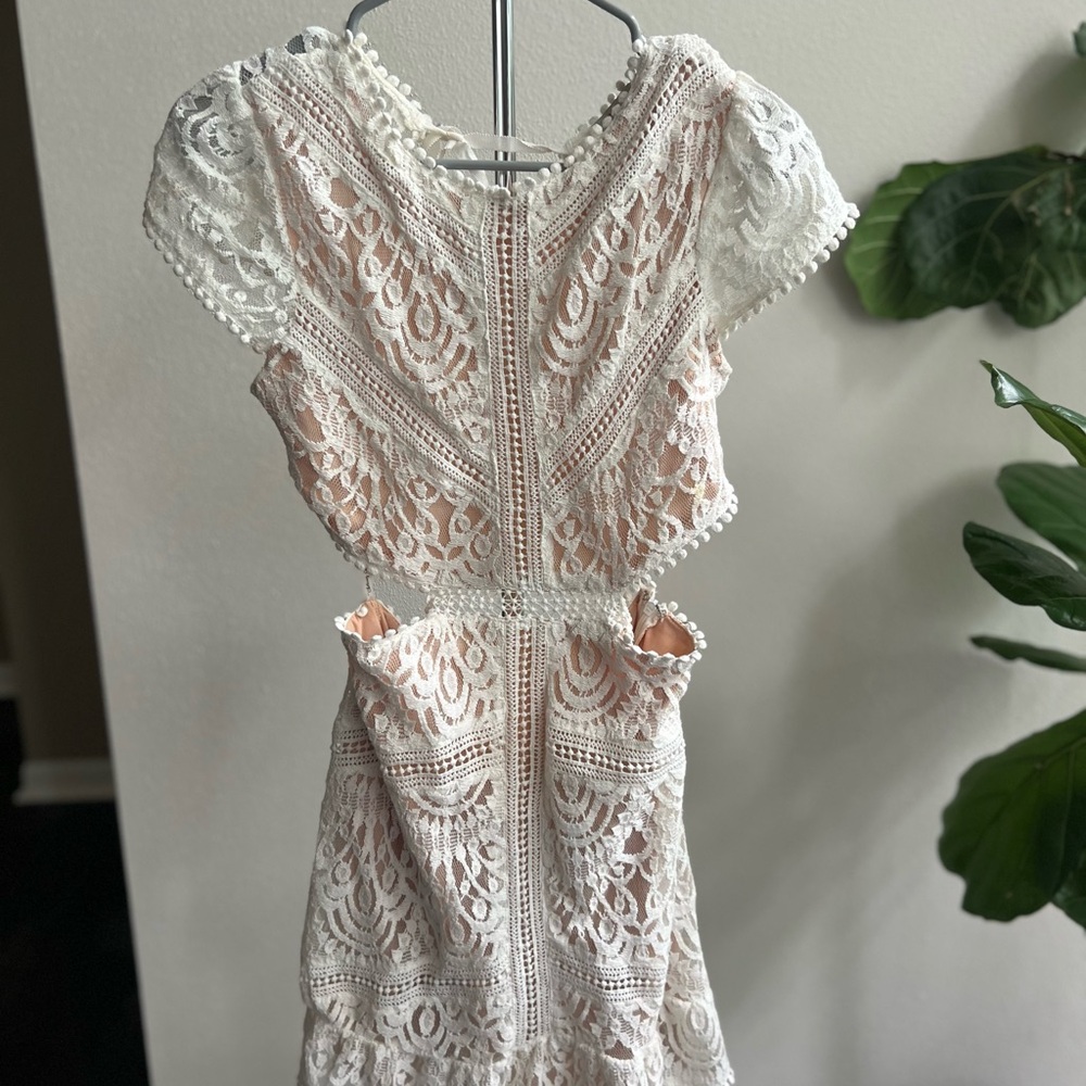 Elegant Lace White Dress